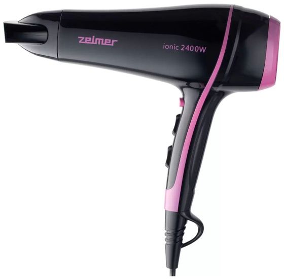 Фен Zelmer ZHD8360 2400Вт черный/розовый