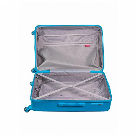 Чемодан SUNSTONE бирюзовый M ABS в полоску