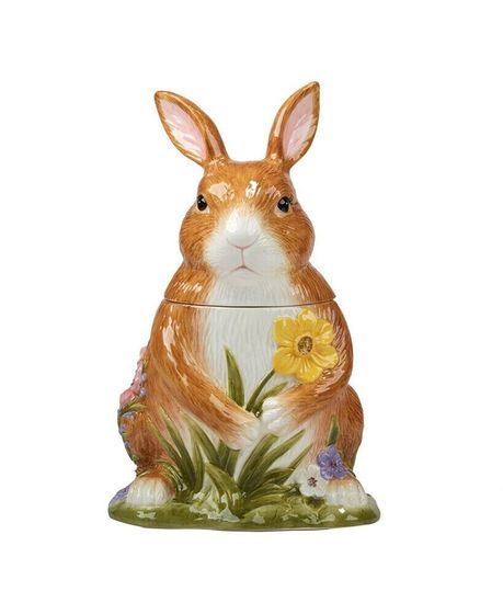 Easter Garden 3D Bunny 12&quot; Cookie Jar