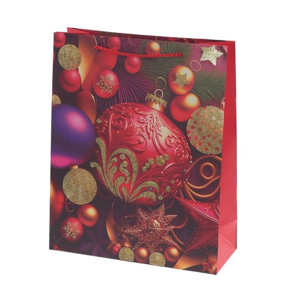 Пакет подарочный (бумага 210г/м2, блок микс 12шт), L31 W12 H40 см, 4в.