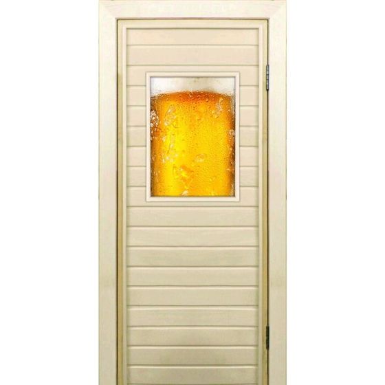 Дверь для бани со стеклом (40*60), &quot;Пенное&quot;, 190×70см, коробка из осины