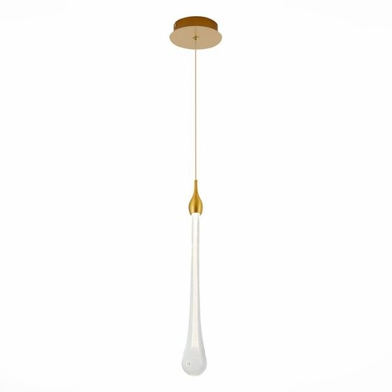 Подвес St Luce. SL6103.203.01. Faenza. 1х3 Вт, LED, 4000K, 225 Lm, 13х13х50 см, цвет золотистый