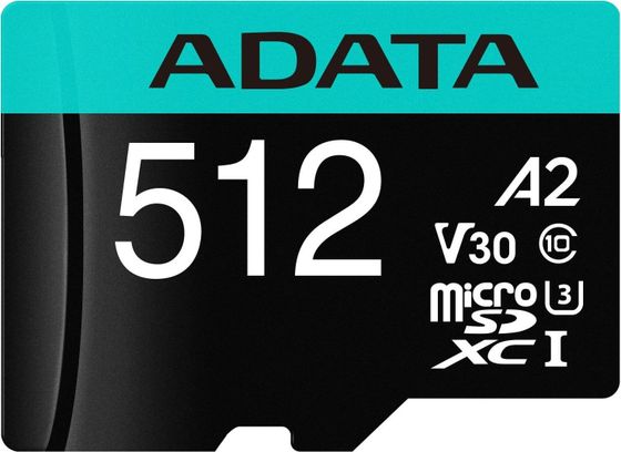 Карта памяти microSDHC 512Gb ADATA AUSDX512GUI3V30SA2-RA1 Premier Pro + адаптер