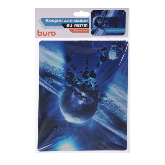 Коврик для мыши Buro BU-R51761, 220x180x2мм, рис. &quot;Астероиды&quot;