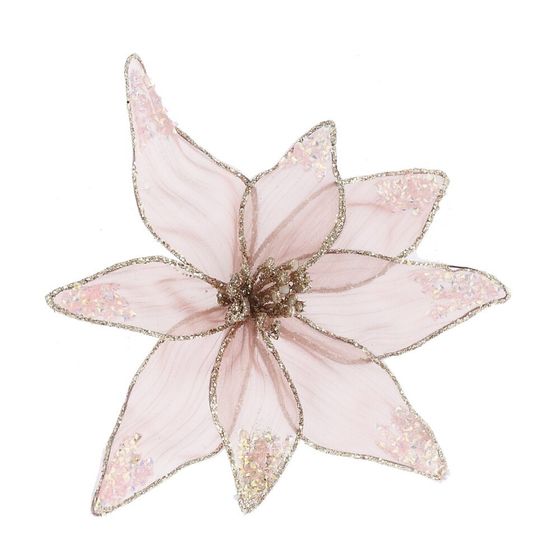 Цветок искусственный &quot;Пуансеттия&quot; (на клипсе), L21 W21 H7 см