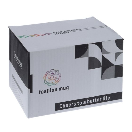 Кружка с ложкой, L9 W9 H8,5 см, дизайн микс.