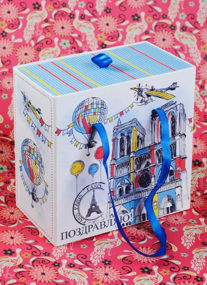 !09 Коробка-ящик подарочная Magic Home "Нотр-Дам", квадратная, 16 х 16 х 8 см