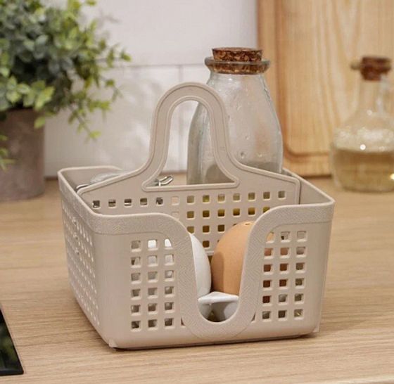 Органайзер переносной ЛОФТ латте 150х150х160мм с перегородкой