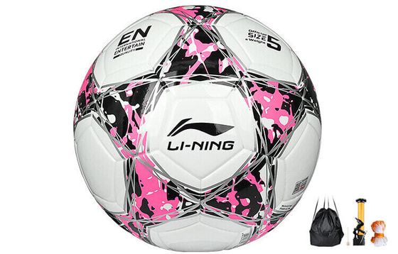 LiNing Size 4 Soccer TPU Seamless Thermal-bonding Unisex Black Pink Patchwork