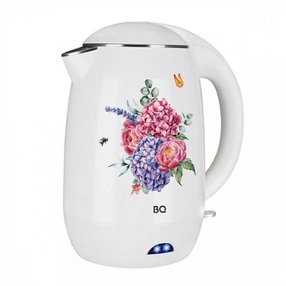 Чайник электрический BQ KT1702P 1.8л 2200Вт белый/рисунок цветы