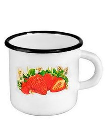 Кружка 1л СтальЭмаль 1с3с клубника садовая/белый