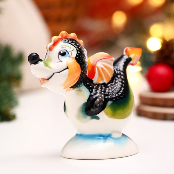 !09 Сувенир &quot;Дракон Серафим&quot; гжель цвет, 10,5 см