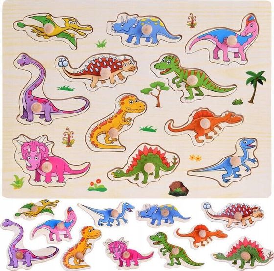 Jokomisiada Puzzle drewniane dinozaury 11ele układanka ZA4723