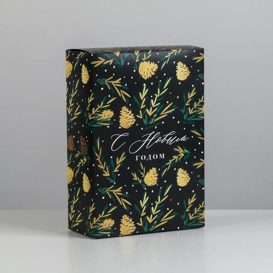 !09 Коробка складная (набор 3 штуки) «Шишки», 16 × 23 × 7.5 см.