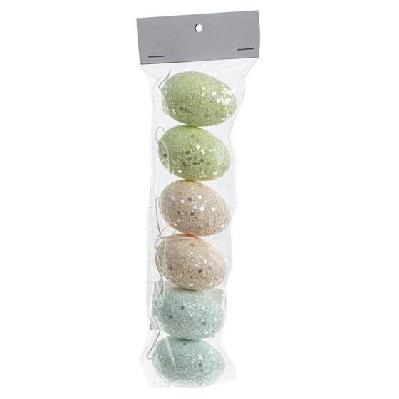 Набор из 6-ти изделий декоративных подвесных "Яйцо" (3,5*5,5), L9 W4 H30 см