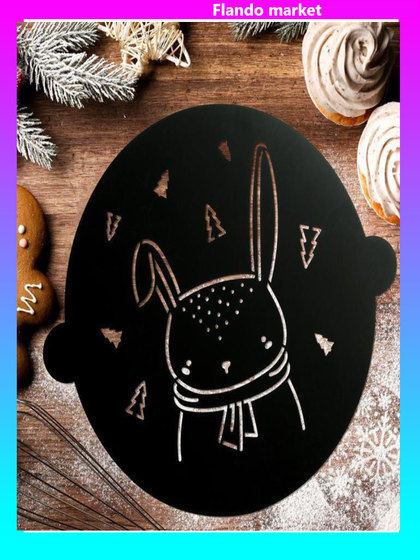 !Трафарет для выпечки «Новогодний заяц», 30 x 35 см