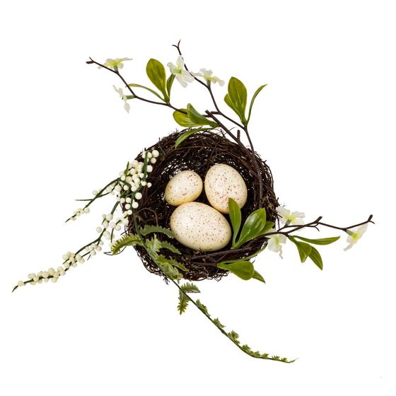 Изделие декоративное "Гнездо пасхальное", L23 W23 H10 см, 3в.