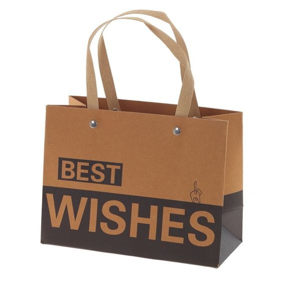 Пакет подарочный (бумага 260 г/м2, блок 12шт), L19,5 W9 H14,5 см, 2в.