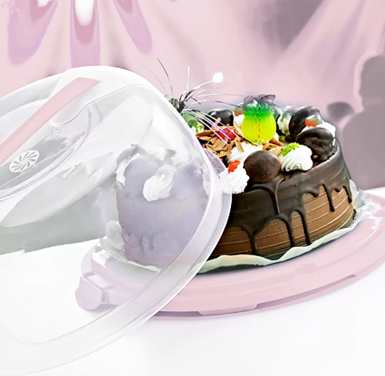 Тортовница диаметр 28.5см пудровый