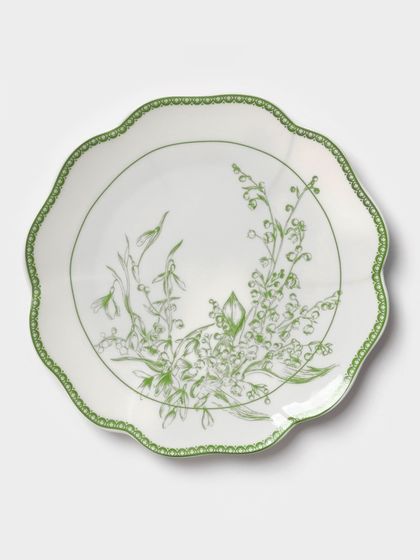 Тарелка десертная &quot;Bloomware&quot; W&amp;Y 20см, 20х2  цвет зеленый, белый