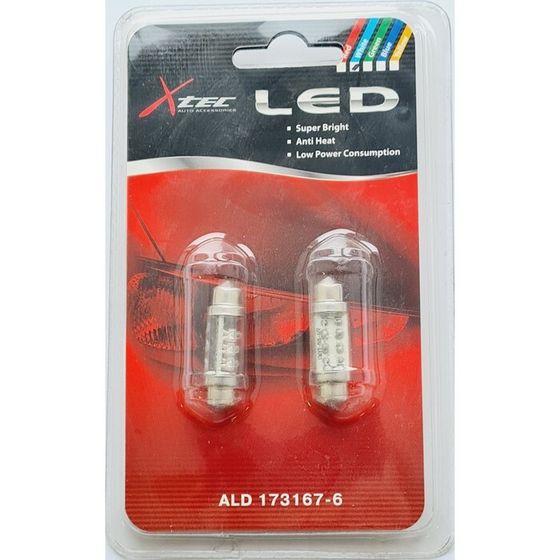 Лампа светодиодная T10,5 Fest 35 12 В, LED, SV8,5, 6-DS 10 Вт, блистер 2 шт