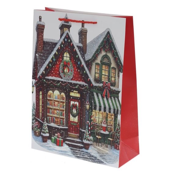 Пакет подарочный (бумага 210г/м2, блок 12шт), L18 W8,5 H23 см, 4в.