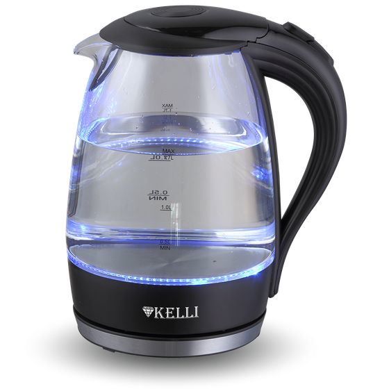 Чайник электрический Kelli KL-1483 1.7л 2200Вт стекло/черный