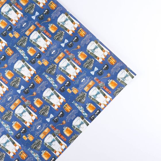 !Бумага двухсторонняя 2 листа крафтовая «Джентельмен», 70 × 100 см