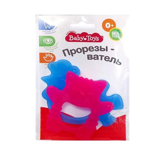 Прорезыватели Baby Toys «Котик и Петушок», цвет МИКС