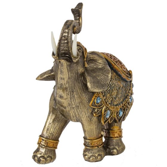 Фигурка декоративная "Слон", L11 W5,5 H13 см, 1 штука, дизайн микс