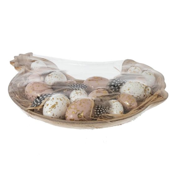 Набор из 18-ти изделий декоративных подвесных &quot;Яйцо&quot; (4*6, 3*4), L29 W31 H4,5 см