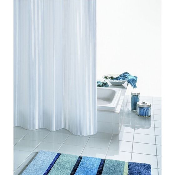 Штора для ванной комнаты Satin, цвет белый 180х200 см