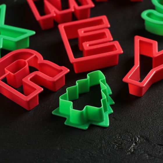 !09 Набор форм для вырезания печенья Merry Xmas, 8 шт