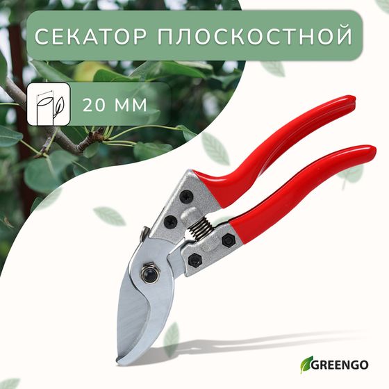 Секатор плоскостной, 8&quot; (20 см), обрезиненные ручки, Greengo