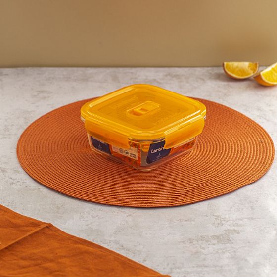 Контейнер ПЮРБОКС АКТИВ НЕОН ОРАНЖЕВЫЙ 760мл квадратный