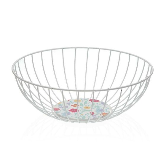 Ваза для фруктов Versa Flandes Металл Сталь Деревянная МДФ 28 x 10 x 28 см