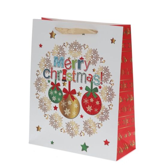 Пакет подарочный (бумага 210г/м2, блок 12шт), L26 W10 H32 см, 4в.