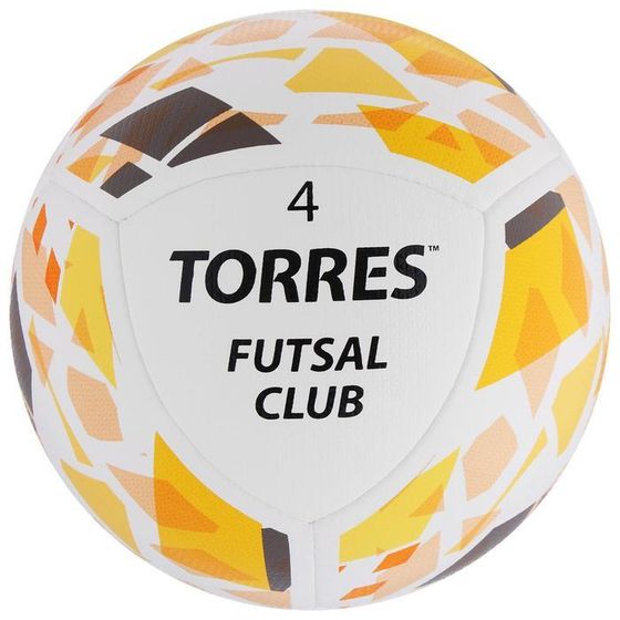 Мяч футзальный TORRES Futsal Club, PU, гибридная сшивка, 10 панелей, р. 4