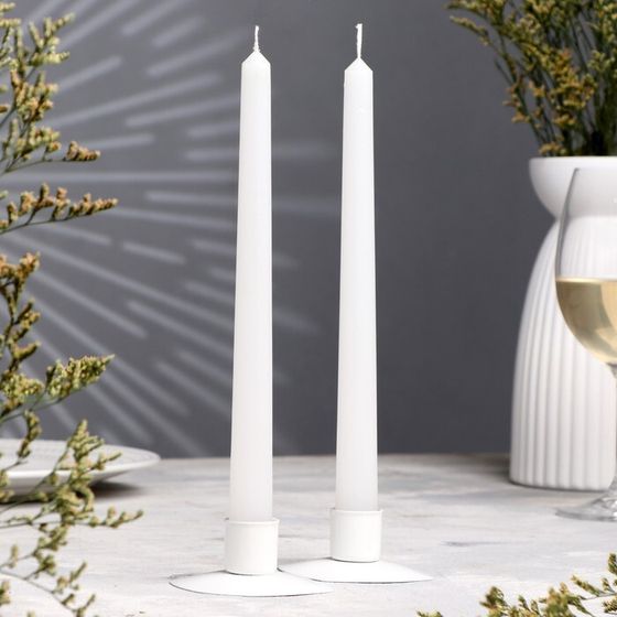 Набор свечей античных, 2,2х 25 см, 2 штуки, белый, &quot;Дарим красиво&quot;