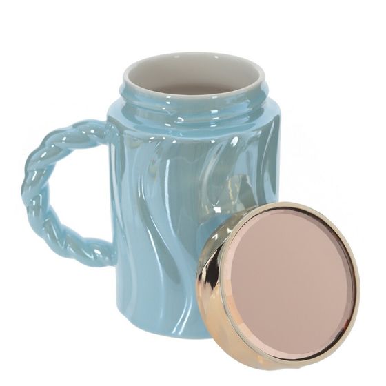 Кружка с крышкой, 490 мл, L13 W8 H13 см, цвет микс