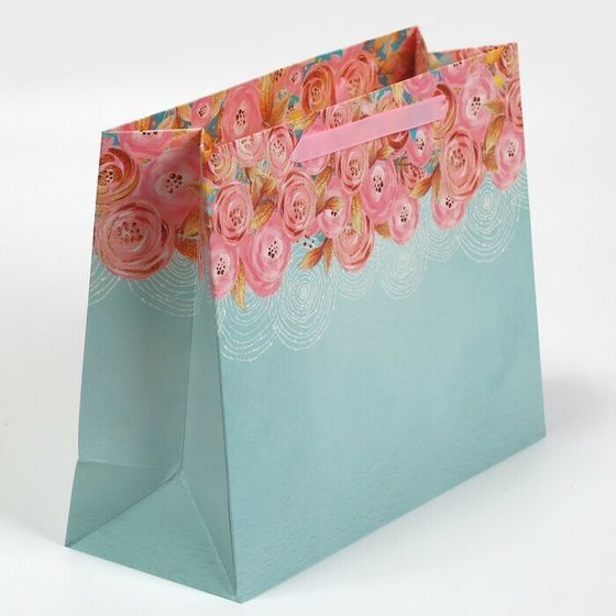 !НАБОР 2 ШТУКИ - Пакет подарочный ламинированный «Нежность», 22 × 17.5 × 8 см.