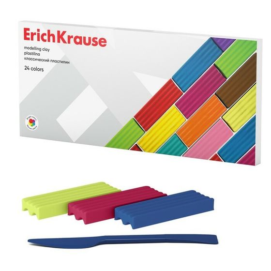 Пластилин 24 цвета, 384 г, ErichKrause &quot;Классический&quot;, в картонной упаковке