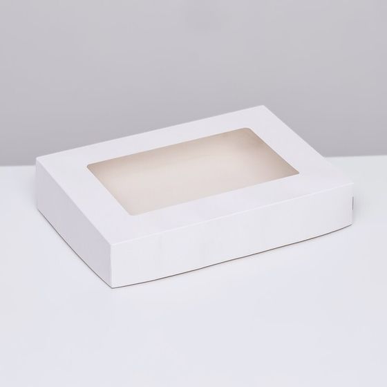 Коробка складная, с окном, белая, 28 х 20 х 5 см
