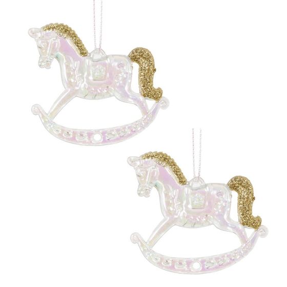 Набор из 2шт Украшение новогоднее &quot;Лошадка&quot;, L5,5 W0,5 H4,5 см