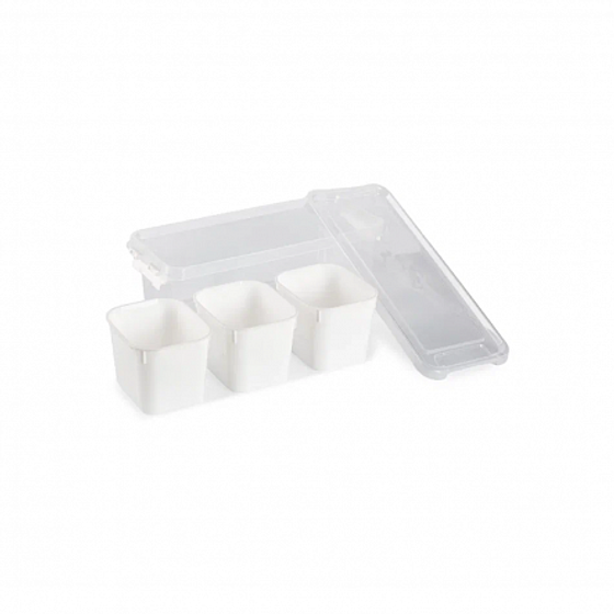 Контейнер для хранения GRAND белый 3 секции 11.3x27.3x9см высокий