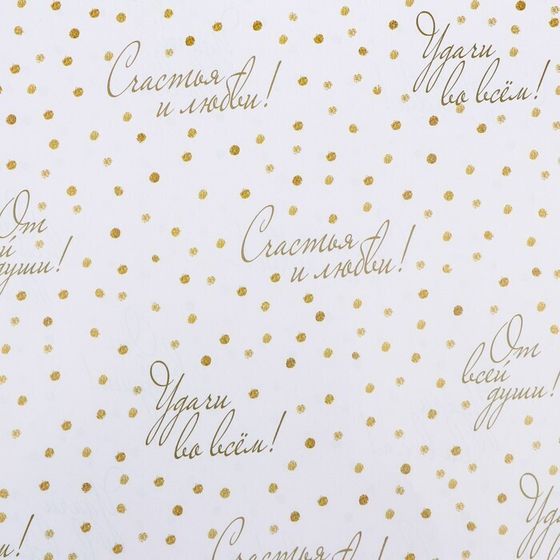 !Бумага упаковочная 2 листа глянцевая &quot;Пожелания&quot;, двусторонняя, 0,49 х 0,7 м