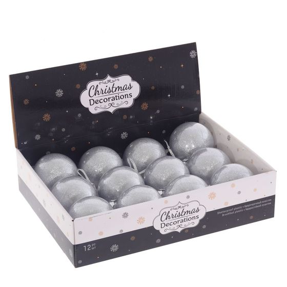 Набор из 12шт Украшение новогоднее "Шар", D10 см, L44 W33 H11 см