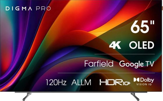 Телевизор OLED 65&quot; Digma Pro OLED 65M Google TV Frameless черный/серебристый 4K Ultra HD SmartTV безрамочный