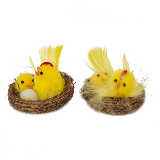 Набор из 2-х изделий декоративных "Гнездо пасхальное" (5*4,5), L11,5 W5 H5 см