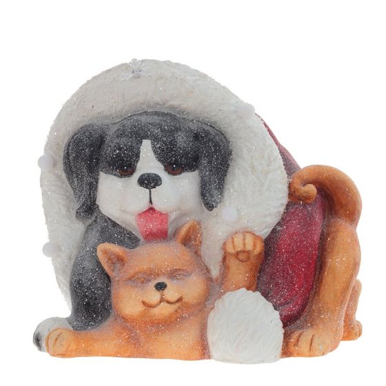 Фигурка декоративная с подсветкой &quot;Щенок и котёнок&quot; (AAAх3 н/п), L37 W29 H32 см